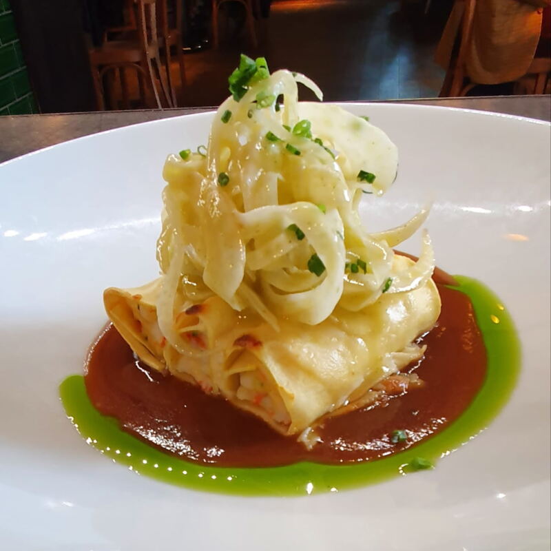 Krustentiercannelloni mit Fenchelsalat