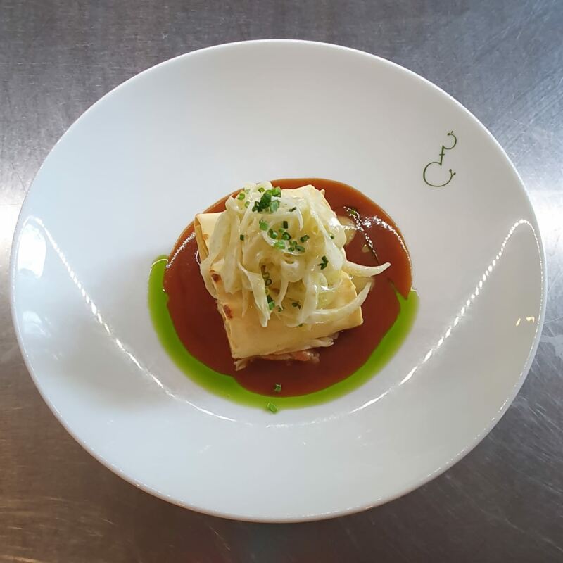 Krustentiercannelloni mit Fenchelsalat