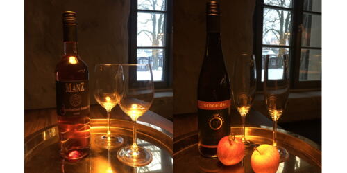 Rosé "Lustspiel" und Apfelwein "Quer durch de Gadde" ©cw
