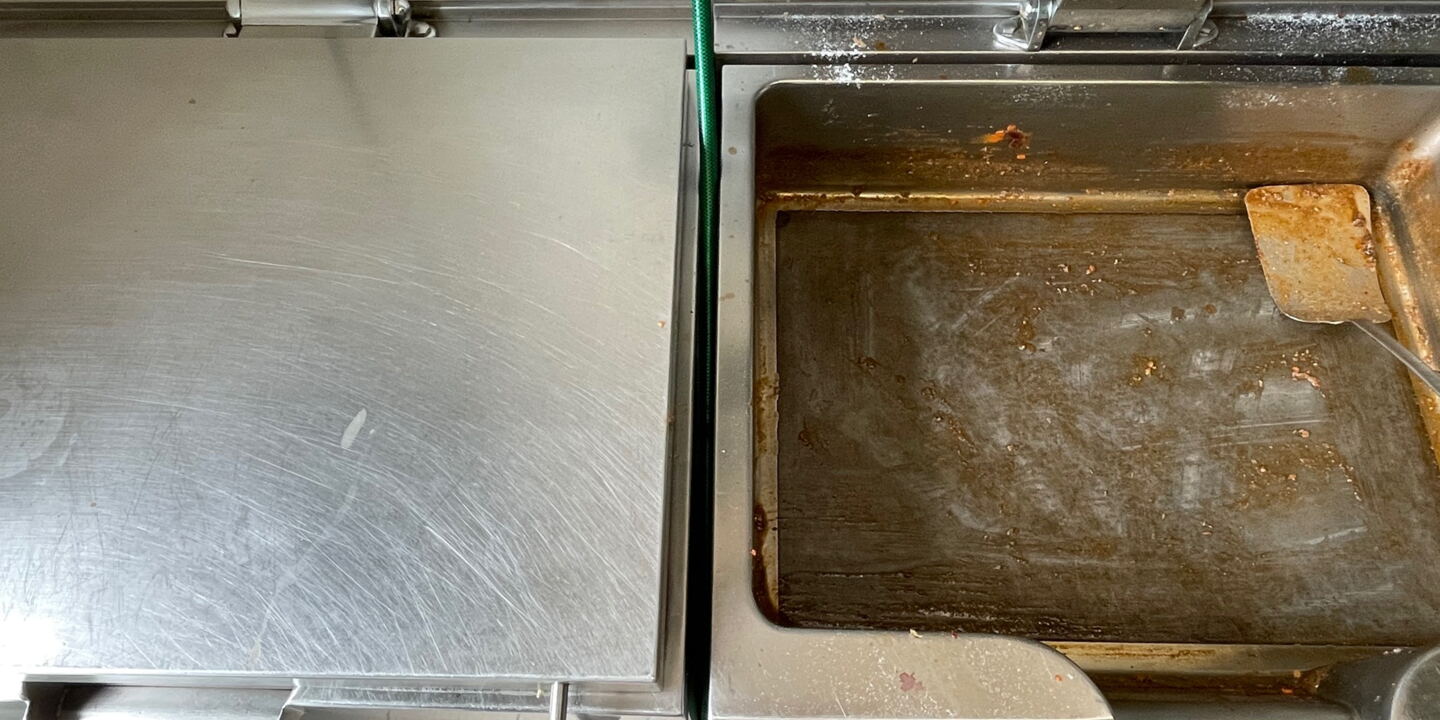 Bild 15: Vorläufig geleerte Kippbratpfanne ©mf