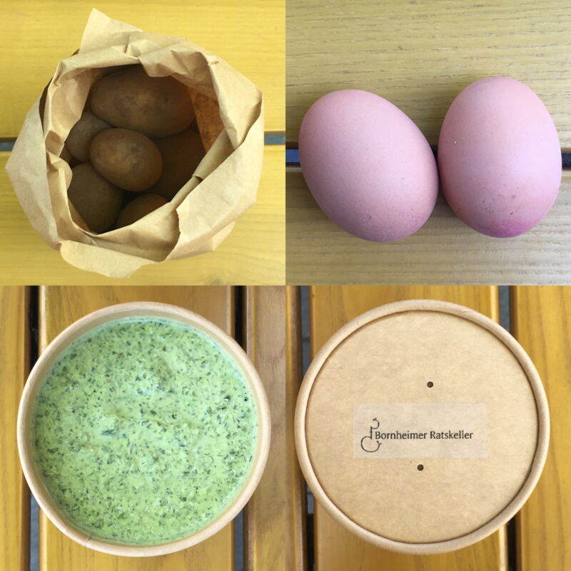 Grüne Soße/ hartgekochte Eier/ Drillinge zum Mitnehmen